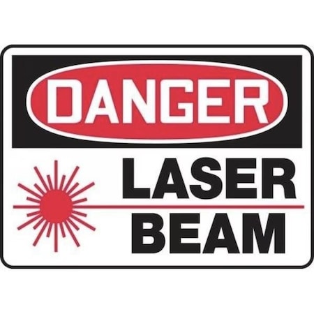 Accuform Radiation & Laser Sign, 10 in H x 14 in W, Adhesive Poly MRAD008VS